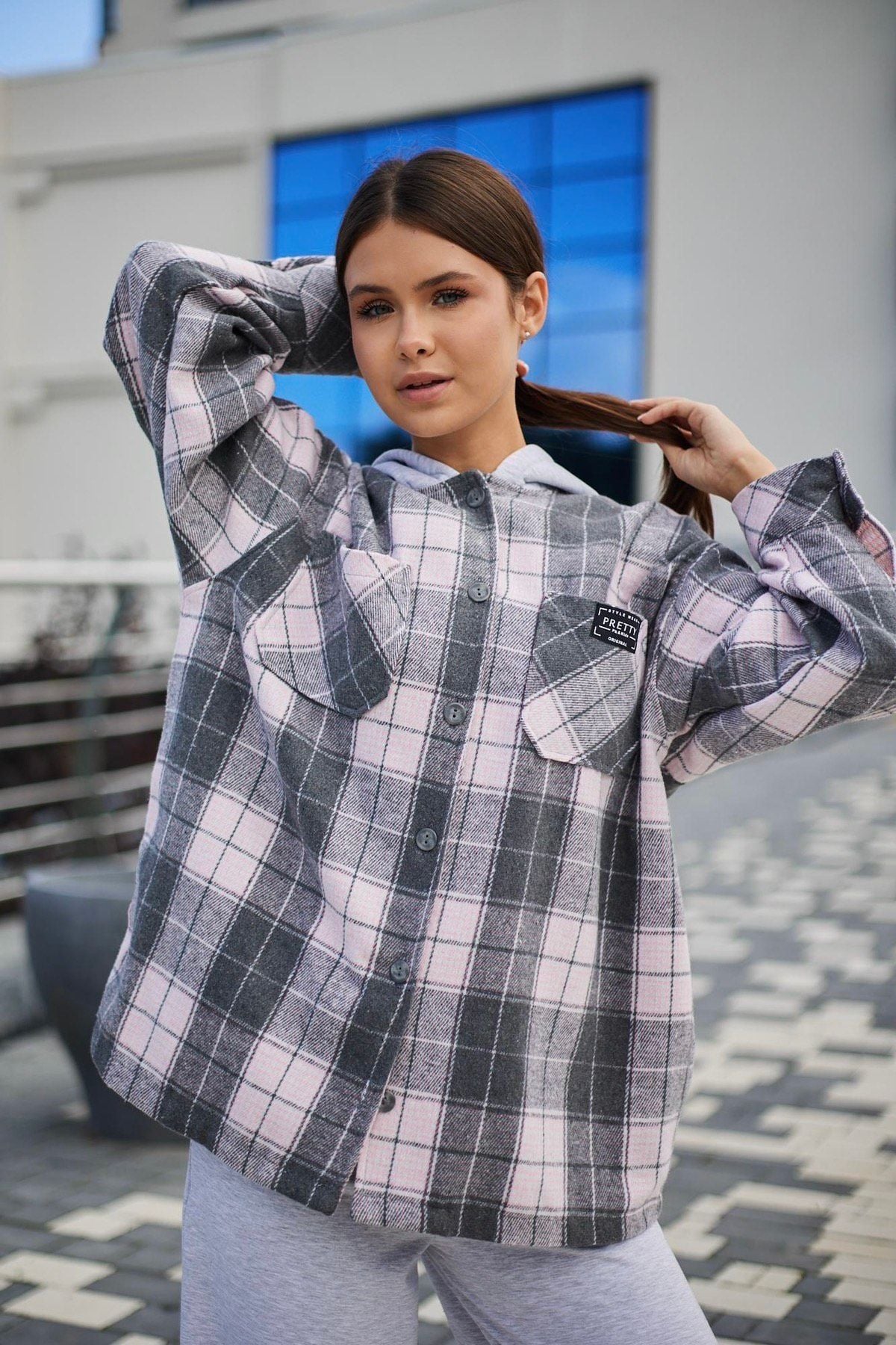 Сорочка з капюшоном 0485 сірий 152(р)