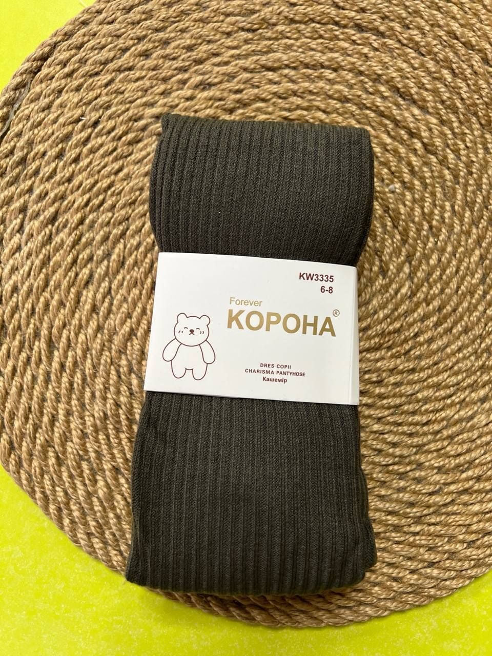 Дитячі колготи теплі KW3338 хакі 116-128(р)