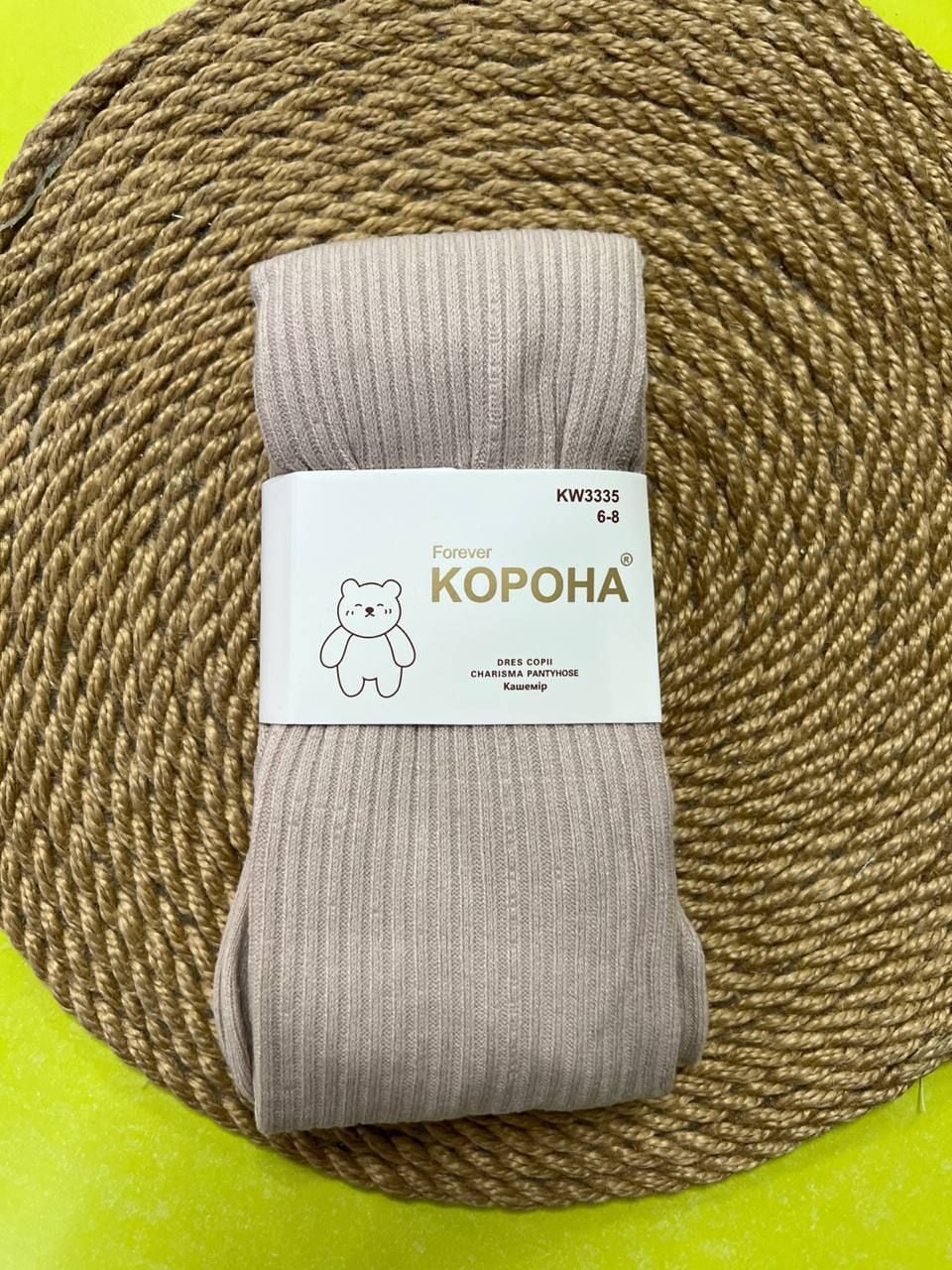 Дитячі колготи теплі KW3338 пудра 116-128(р)