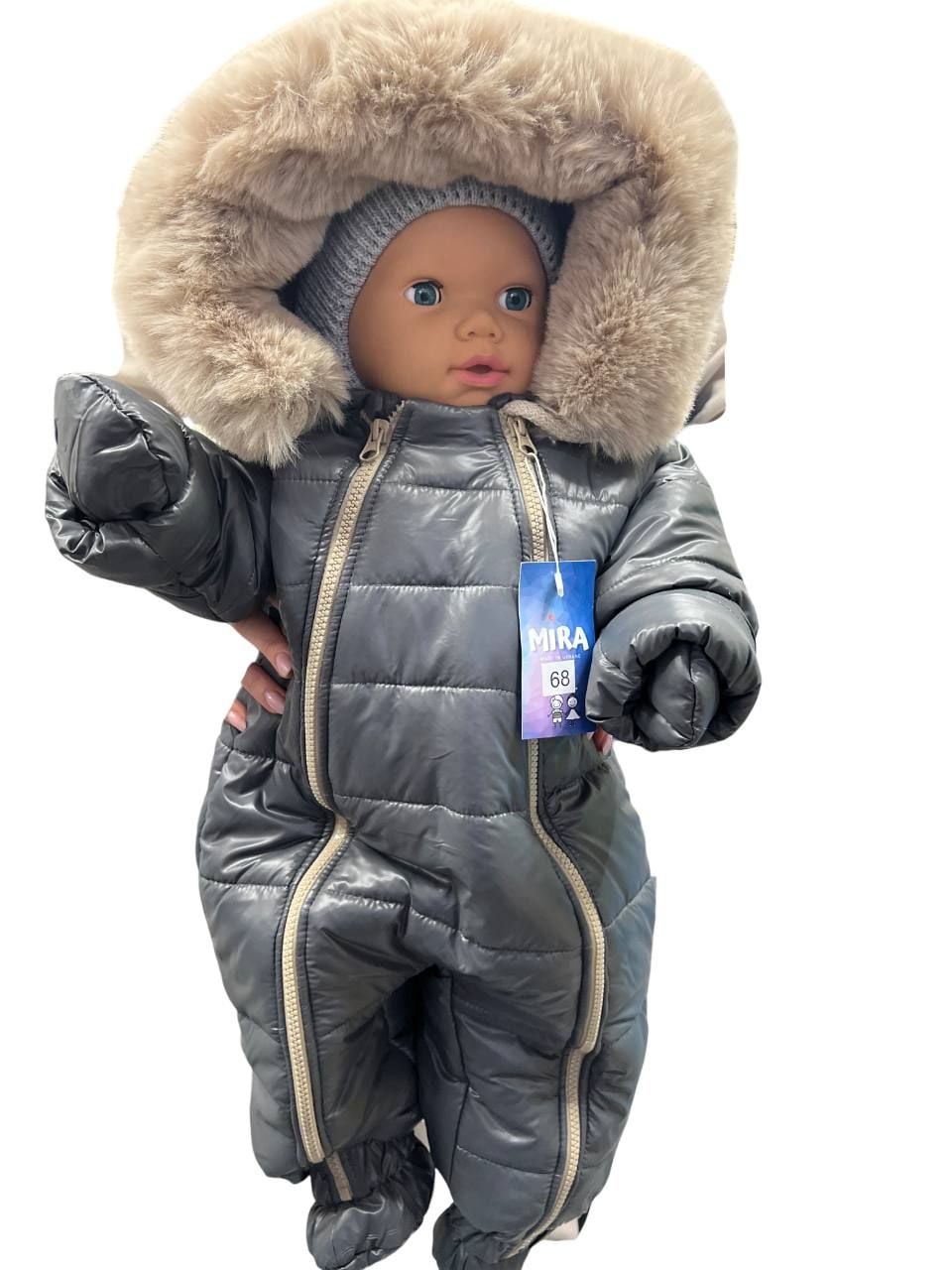 Верхній одяг комбінезон перламутр сірий 68(р)