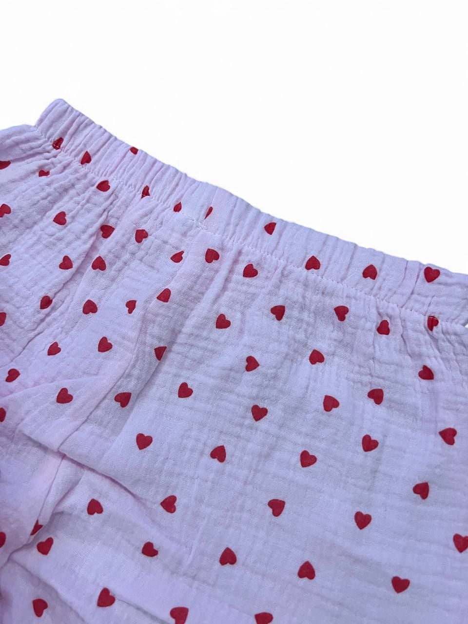 Дитяча білизна Піжамка сердечка рожевий 128(р)