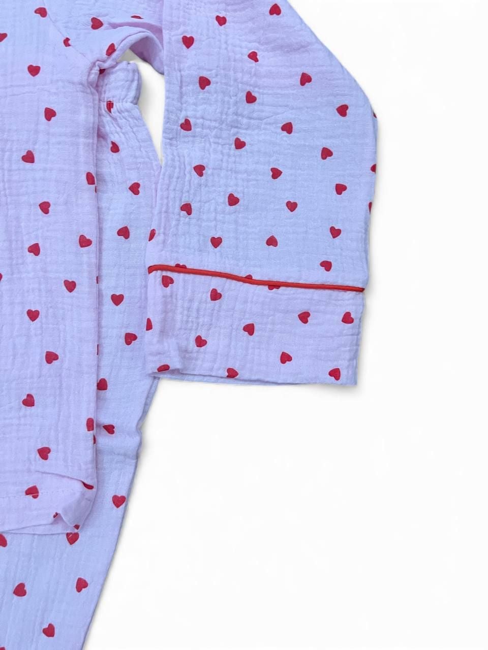 Дитяча білизна Піжамка сердечка рожевий 128(р)