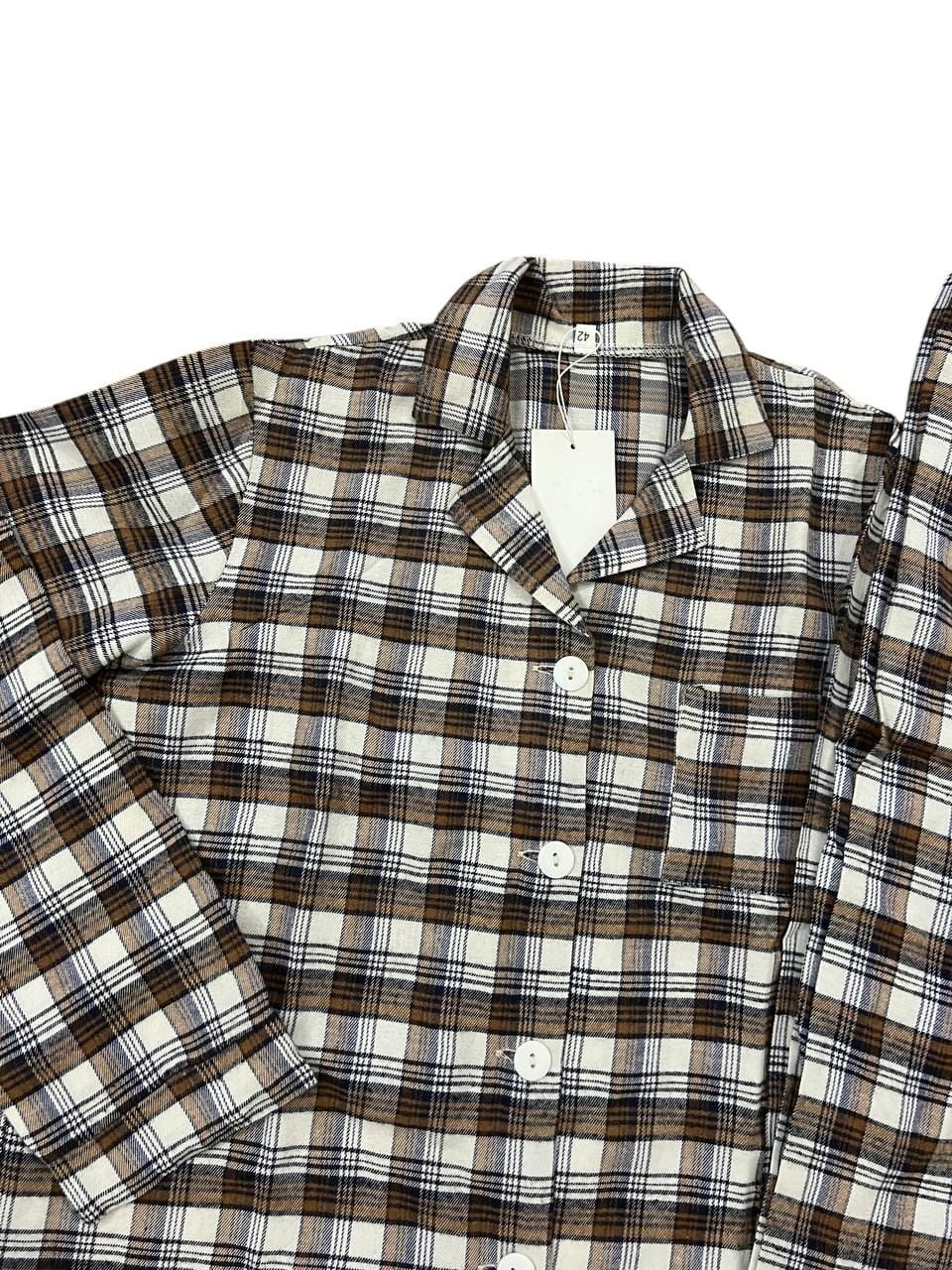 Дитяча білизна Піжамка клітинка коричневий 158(р)