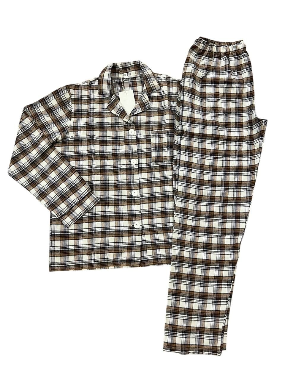 Дитяча білизна Піжамка клітинка коричневий 158(р)