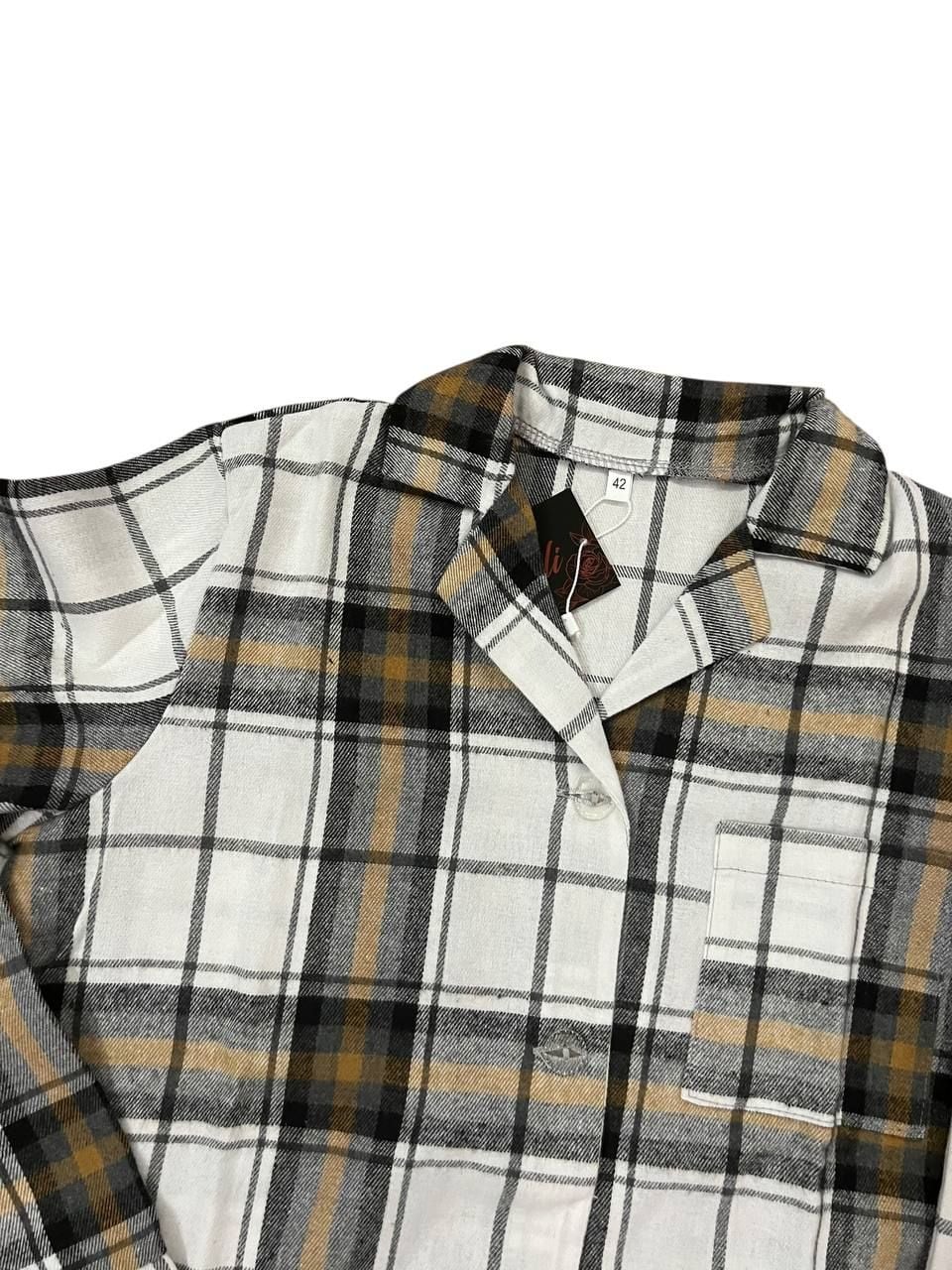 Дитяча білизна Піжамка клітинка сірий 158(р)