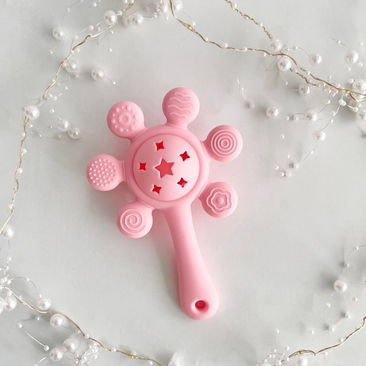 Брязкальце Силіконове  Ручка рожевий