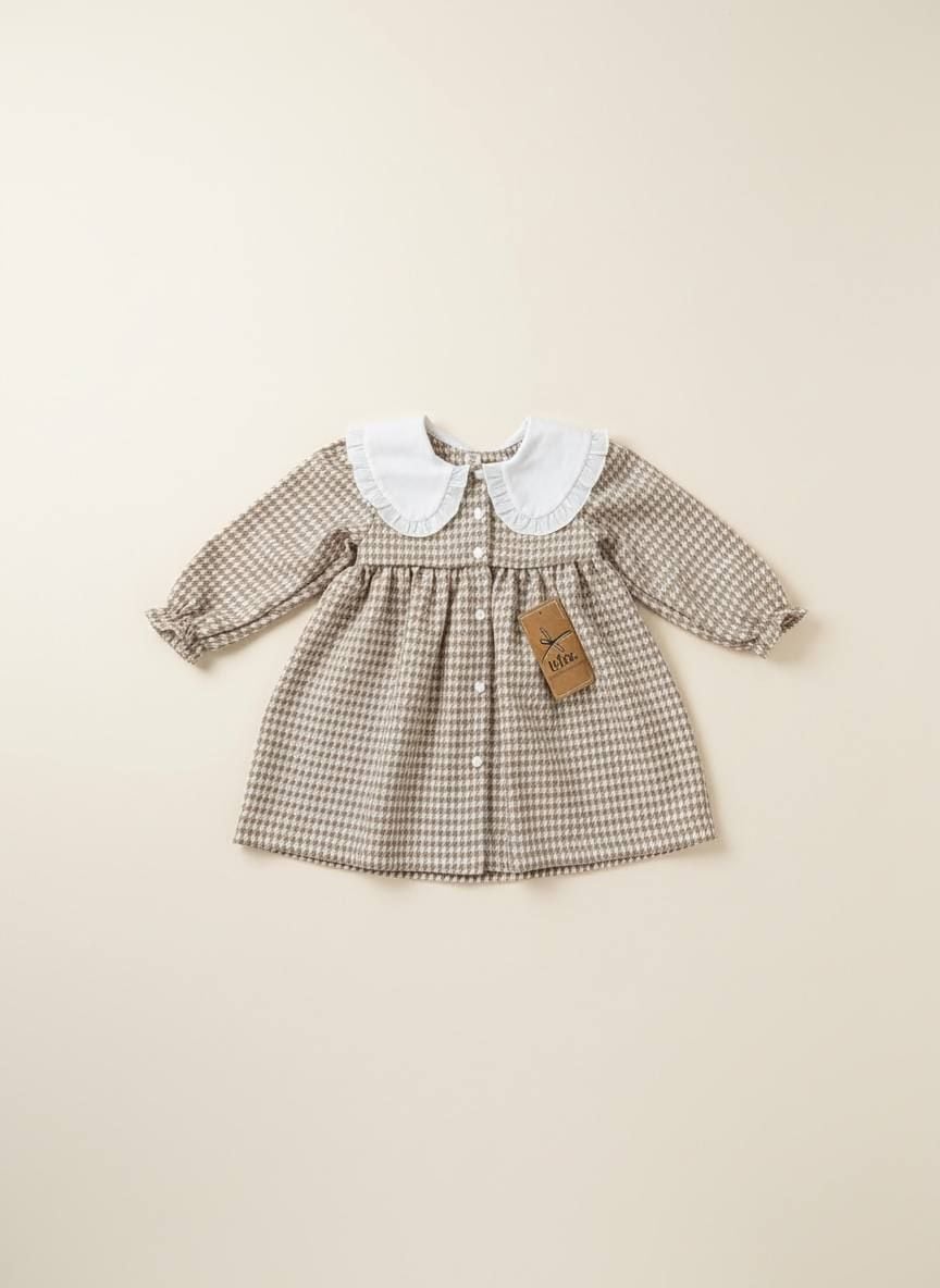 Сукня гусяча лапка бежевий 104(р)