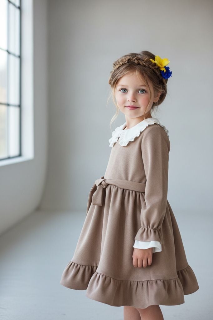 Сукня Білий коміркць капучино 110(р)