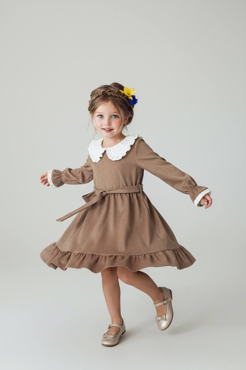 Сукня Білий коміркць капучино 122(р)