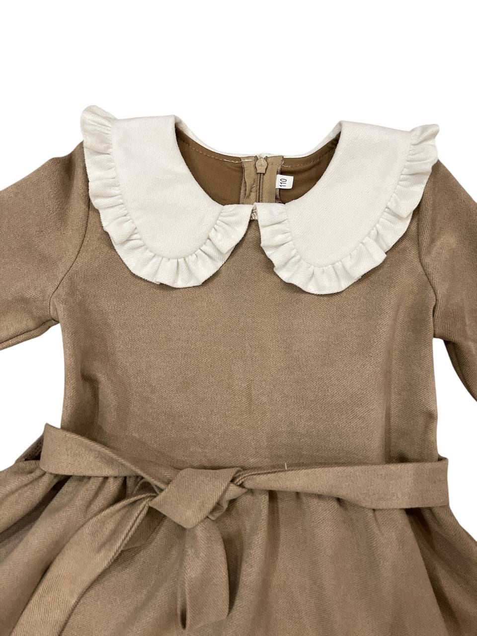 Сукня Білий коміркць капучино 122(р)