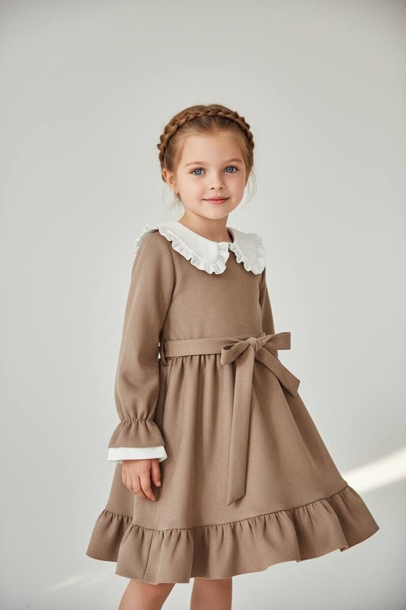 Сукня Білий коміркць капучино 122(р)