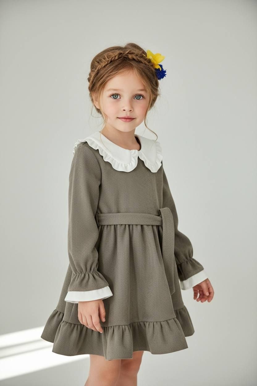 Сукня Білий коміркць коричневий 116(р)