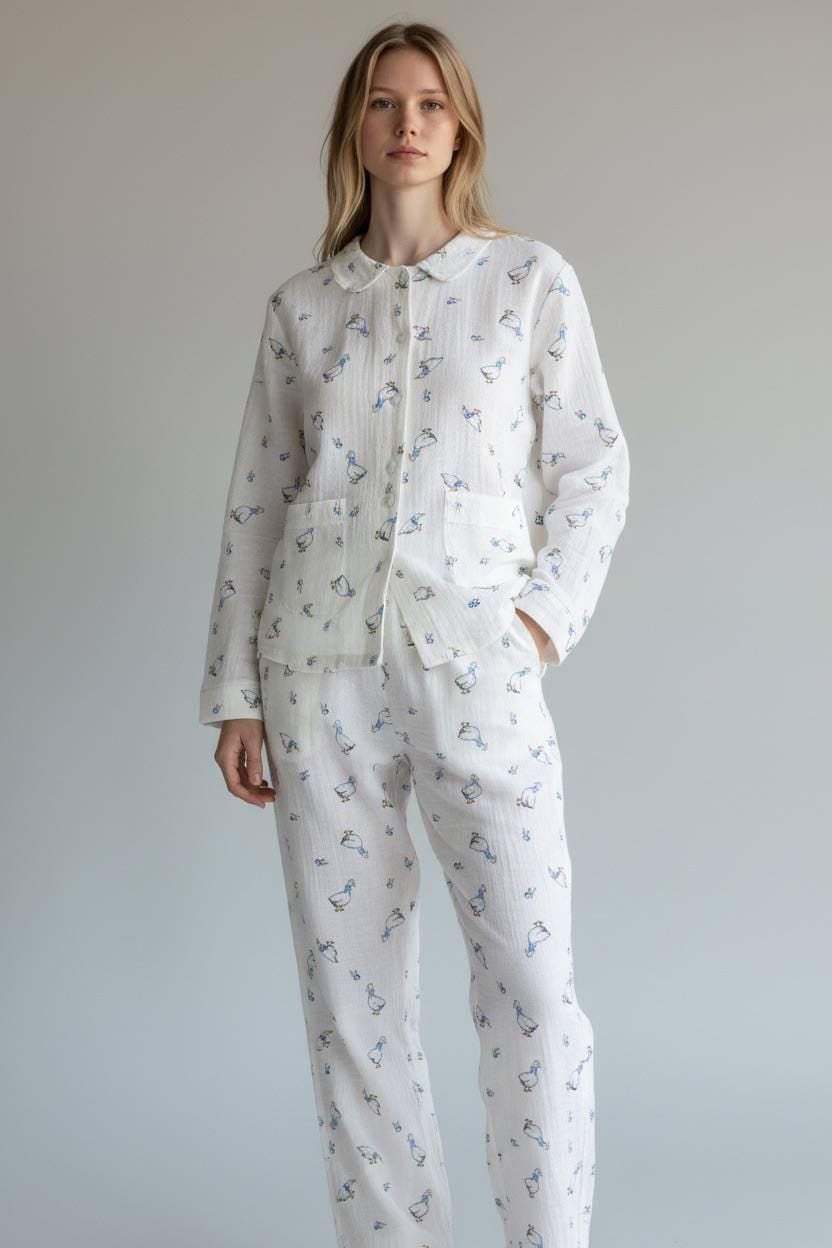 Дитяча білизна Піжамка гуси рожевий 128-134(р)