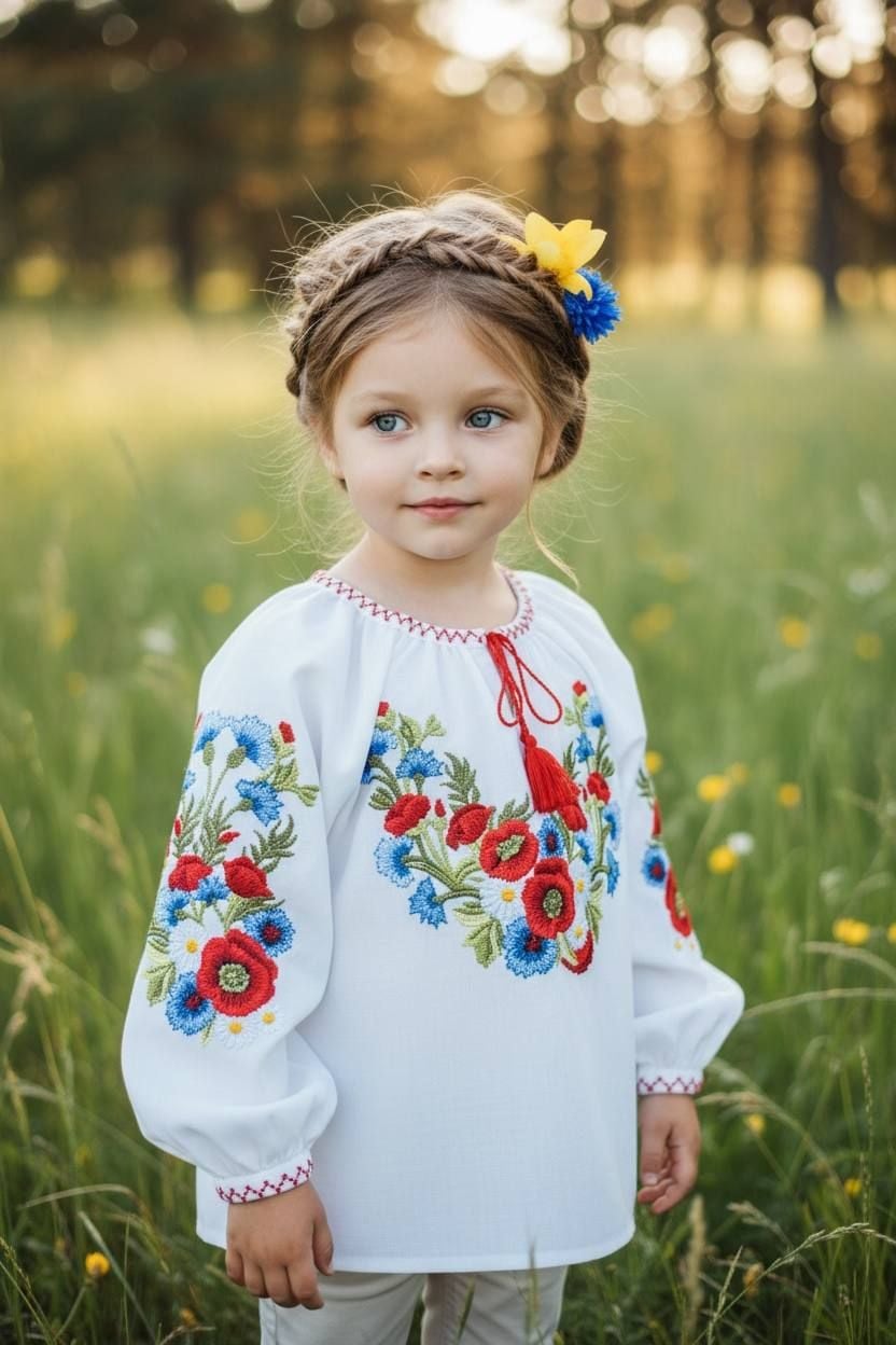 Вишиванки маки білий 98(р)