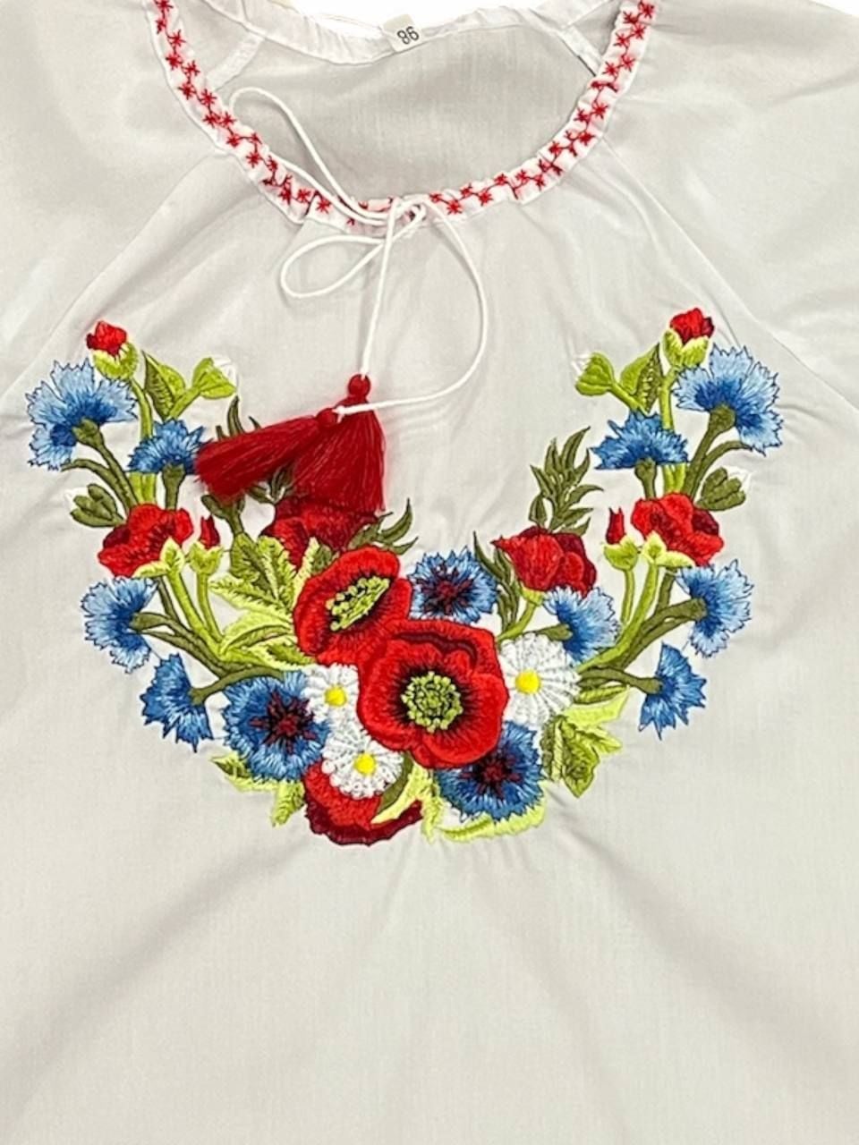 Вишиванки маки білий 98(р)