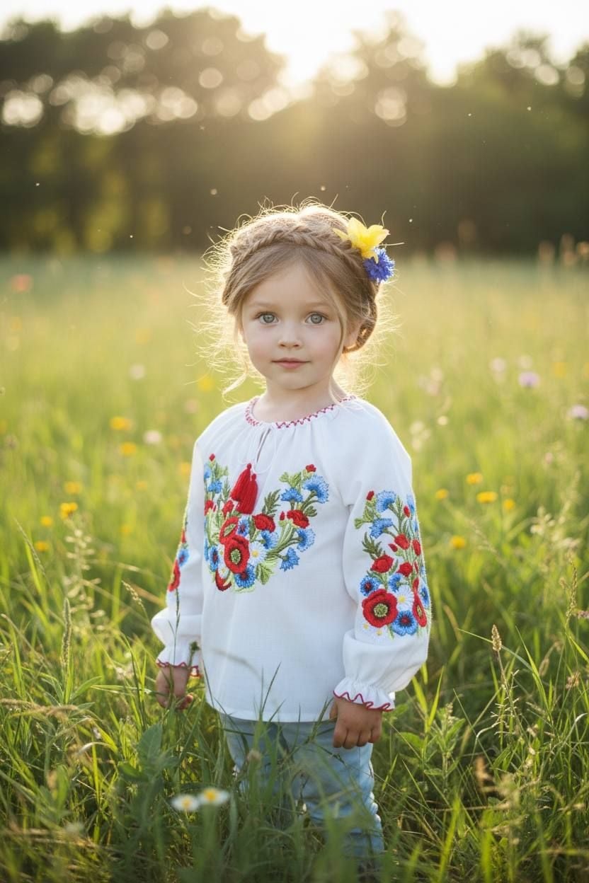 Вишиванки маки білий 98(р)