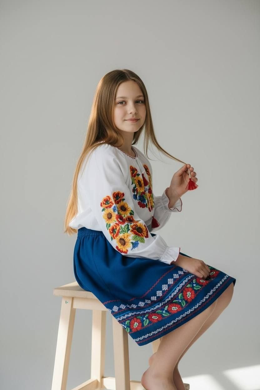 Вишиванки соняхи білий 140(р)