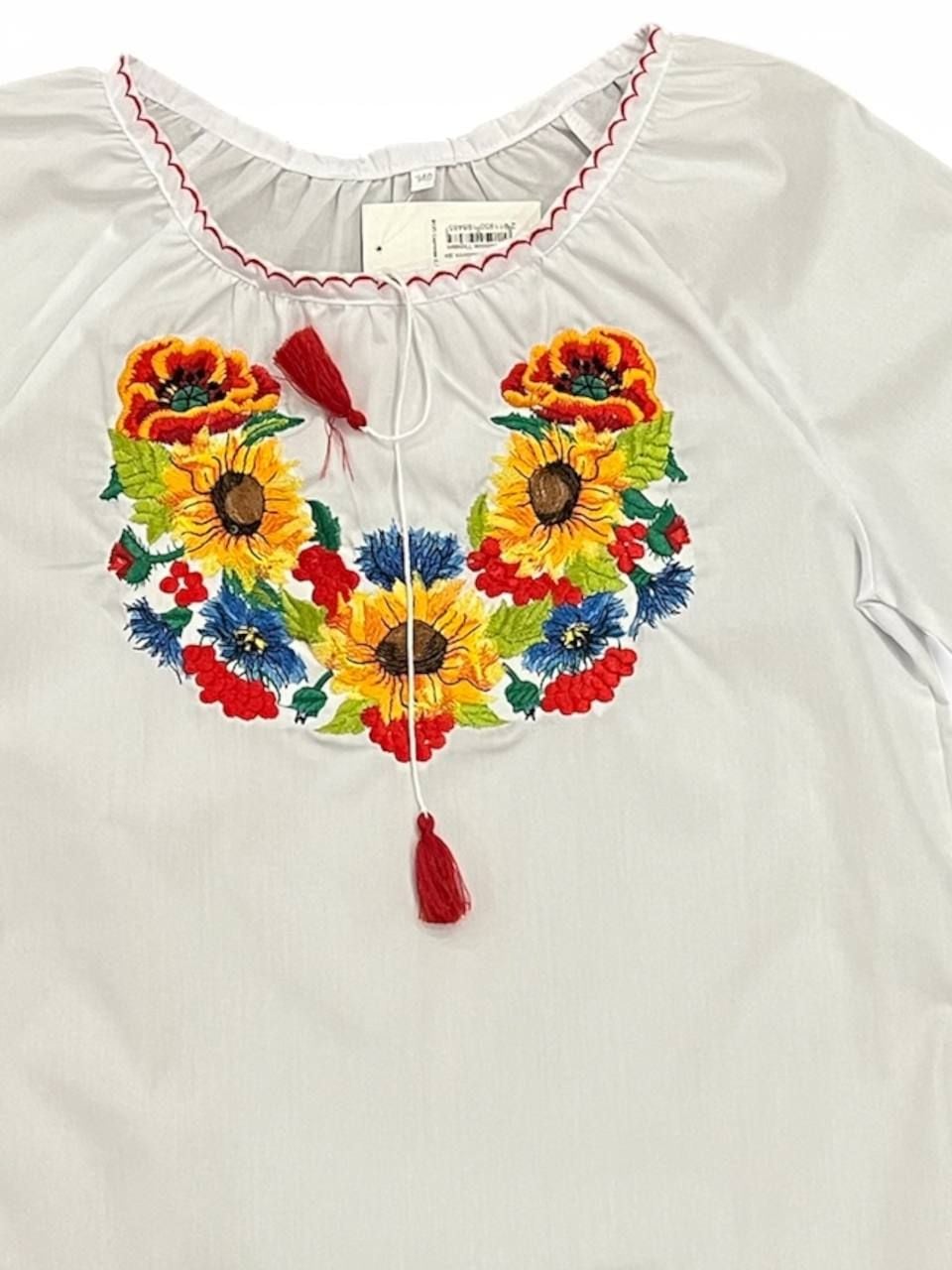 Вишиванки соняхи білий 140(р)