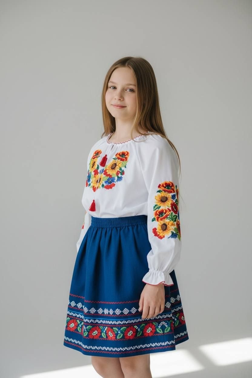 Вишиванки соняхи білий 140(р)