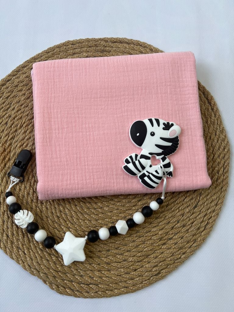 Немовля Пелюшка 80*100(муслін)* рожева-цукерка 80*100(р)