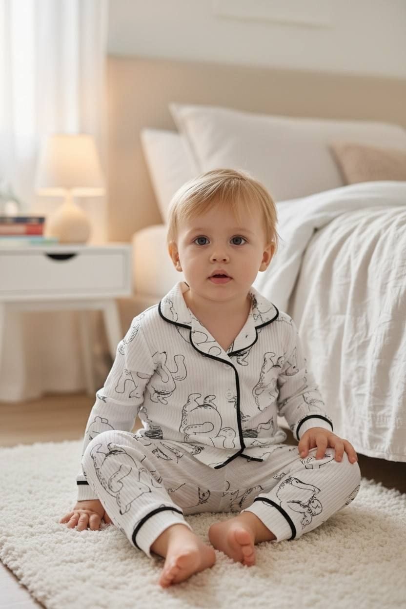 Дитяча білизна Піжамка 58591 білий 06-09(р)