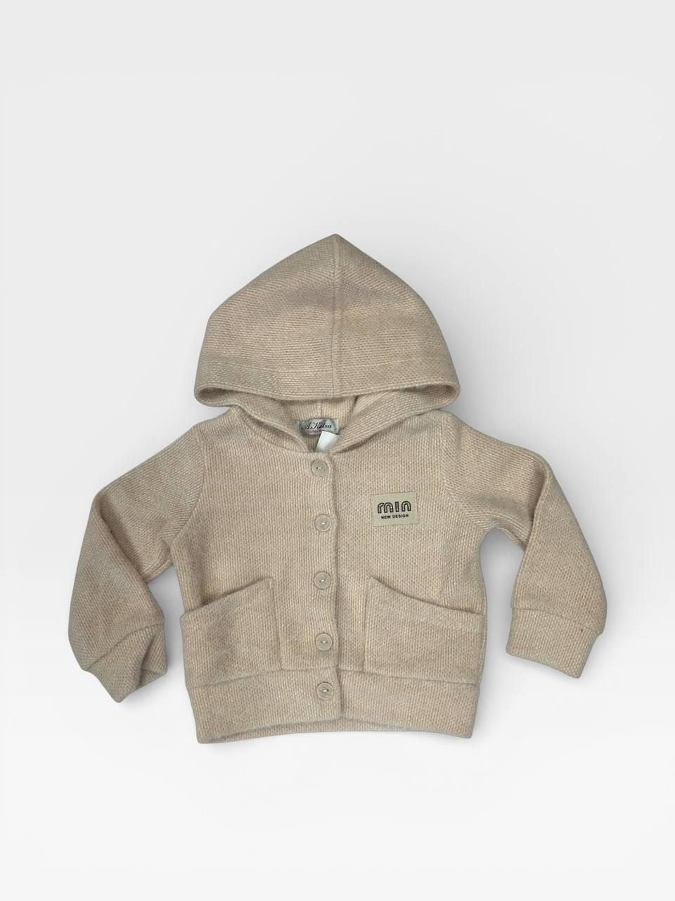 Кардиган з капюшоном капучино 104(р)