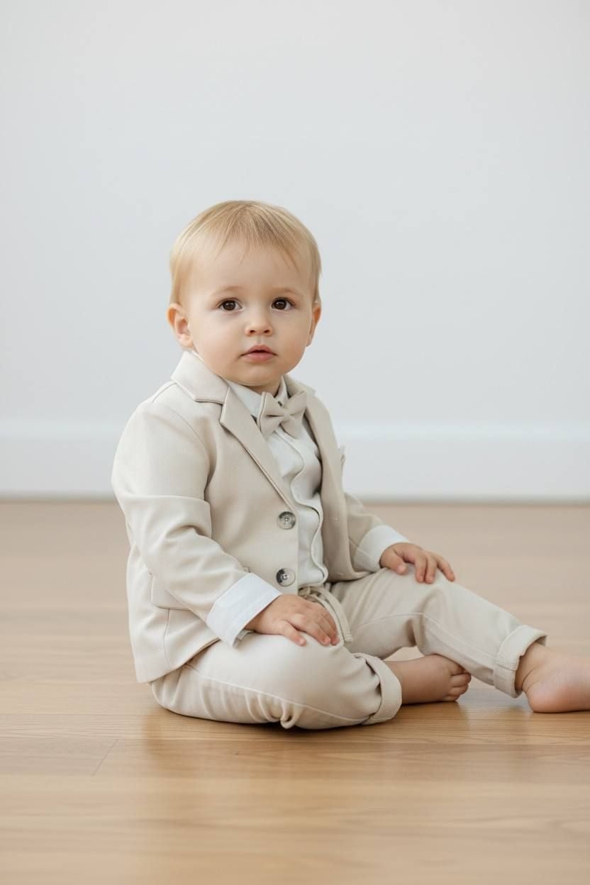 Немовля костюмчик 3769 молочний 0-03(р)