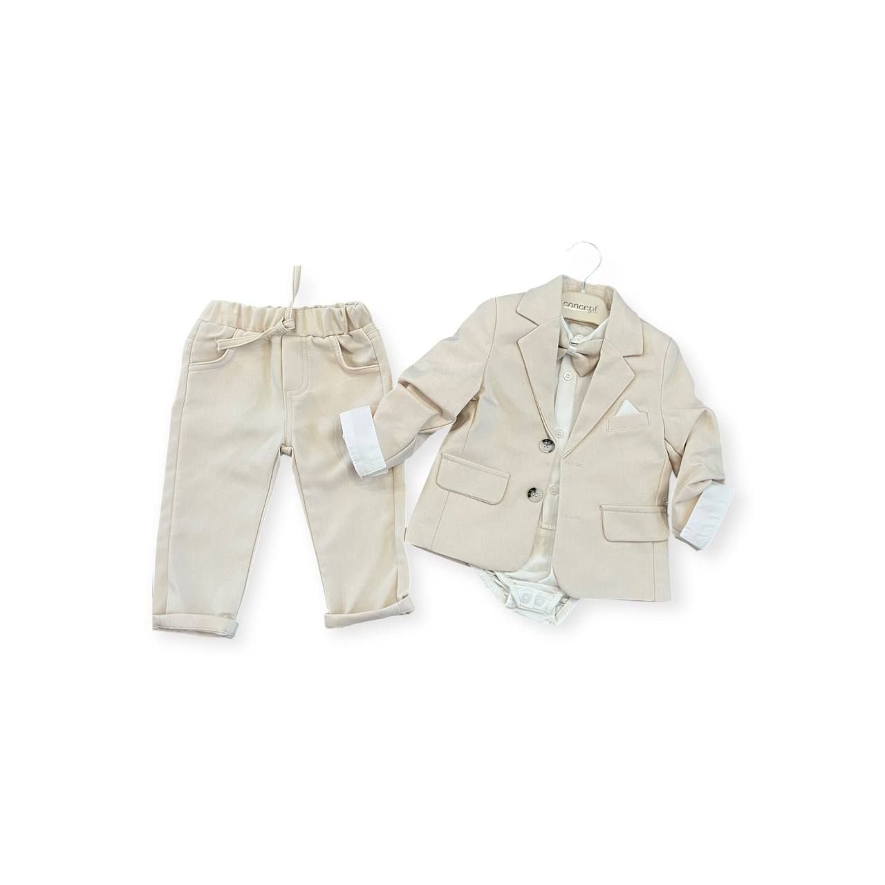 Немовля костюмчик 3769 молочний 0-03(р)