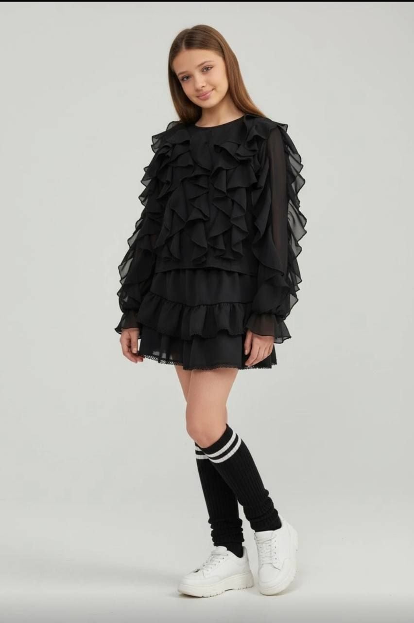 Блуза 1072 чорний 164(р)