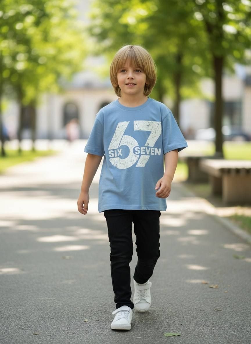 Футболка 6*7= блакитний 134(р)