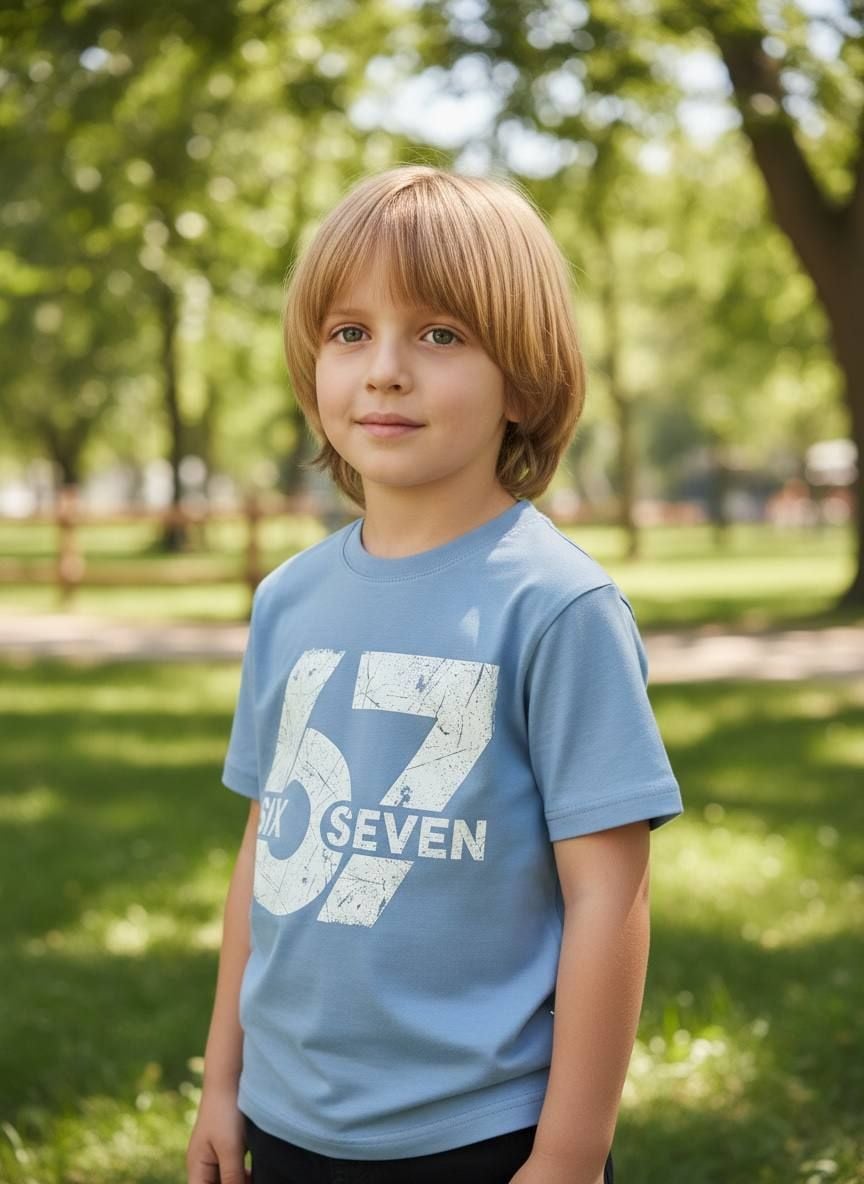 Футболка 6*7= блакитний 134(р)