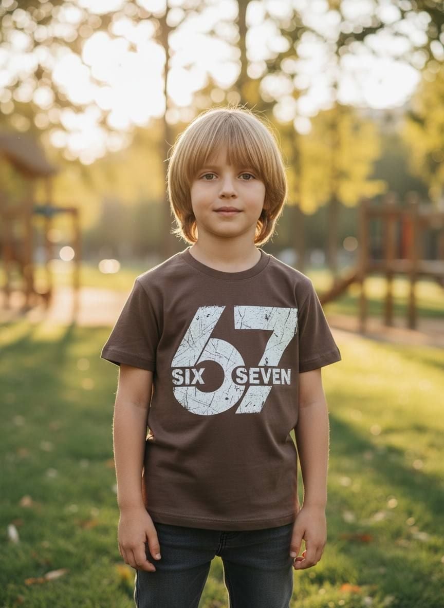 Футболка 6*7= шоколад 128(р)