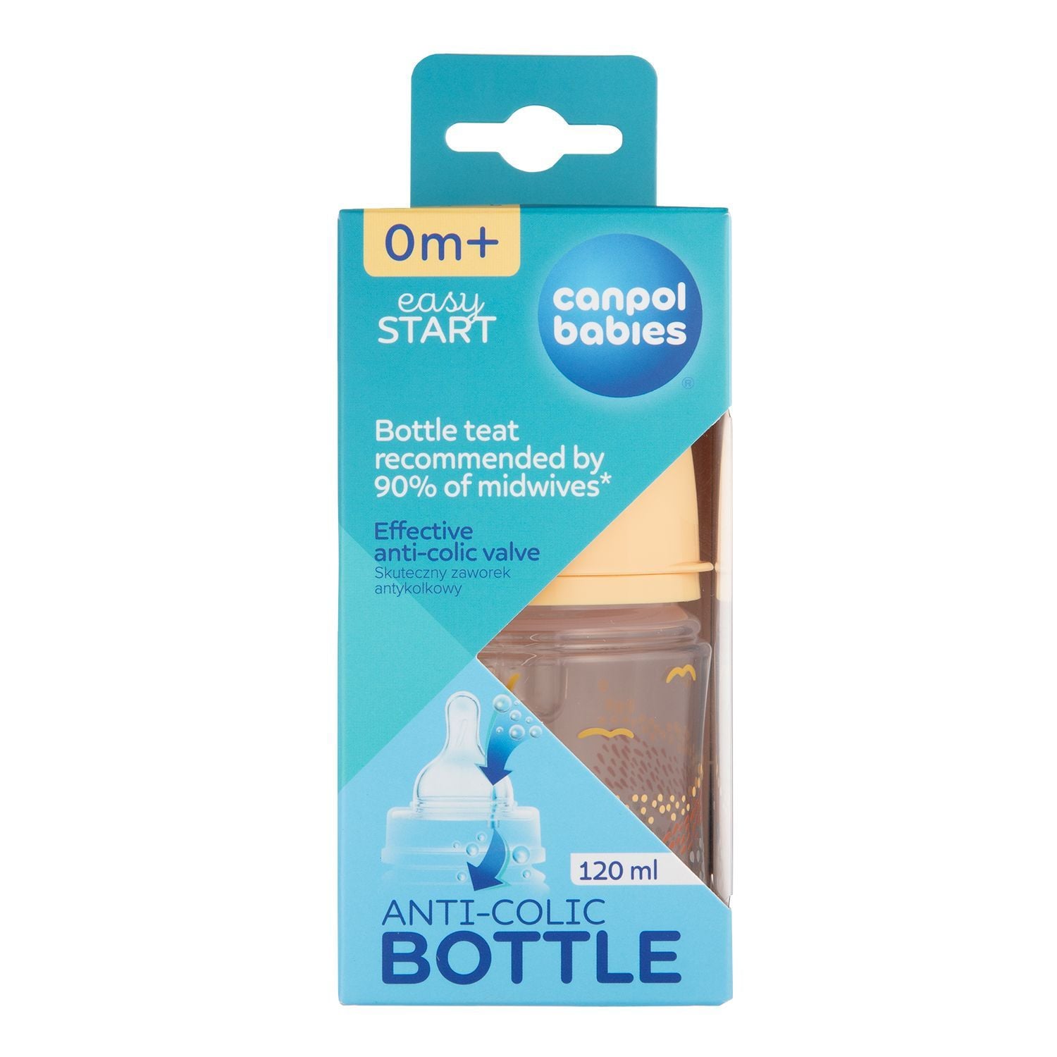 Пляшечка Canpol babies Пляшка антиколікова з широким отвором 120 мл Easystart MOUNTAINS бежевий 0+(р)