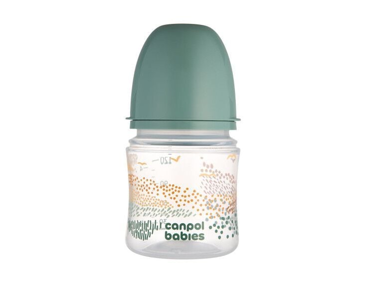 Пляшечка Canpol babies Пляшка антиколікова з широким отвором 120 мл Easystart MOUNTAINS оливковий 0+(р)