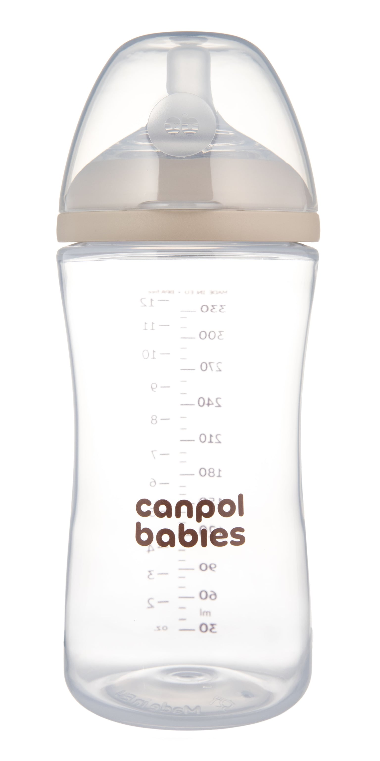 Пляшечка Пляшечка антиколікова Canpol babies Natural Shape з соскою Dual-zone 330 мл бежевий 6+(р)