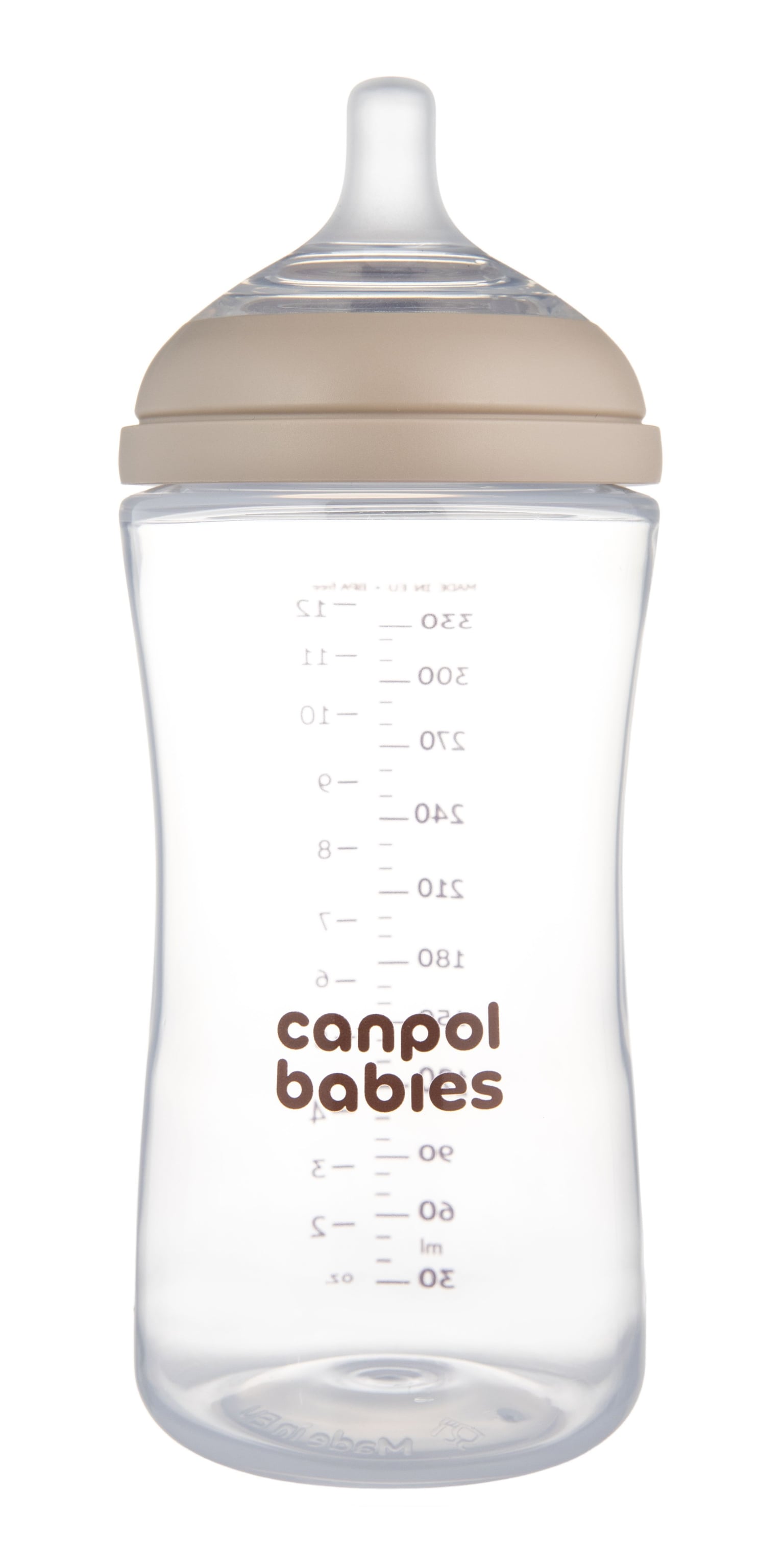 Пляшечка Пляшечка антиколікова Canpol babies Natural Shape з соскою Dual-zone 330 мл бежевий 6+(р)