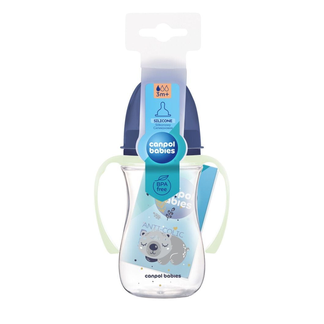 Пляшечка Canpol babies Пляшка антиколікова з широким отвором 240 мл Easystart Sleepy Koala блакитний 240(р)