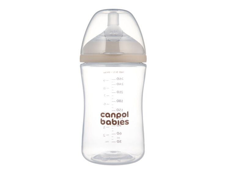Пляшечка Пляшечка антиколікова Canpol babies Natural Shape з соскою Dual-zone 260 мл бежевий 260(р)