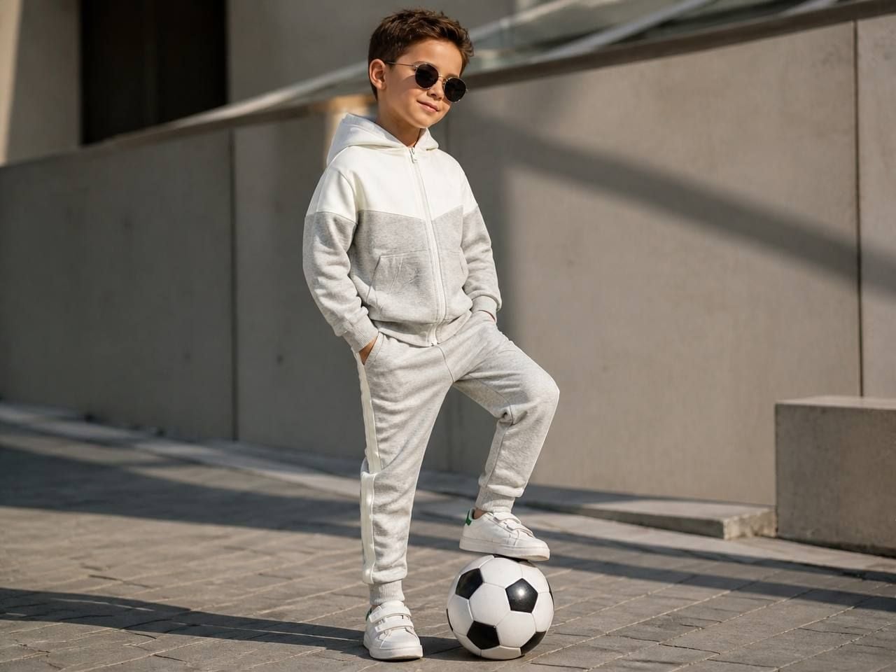 Костюм спортивний 555529 сірий меланж 104(р)