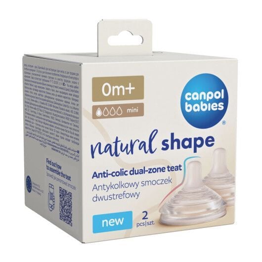 Соска Антиколікова двозонна соска Canpol babies Natural Shape 2 шт. пр 3+(р)