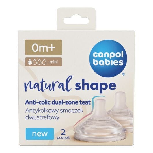 Соска Антиколікова двозонна соска Canpol babies Natural Shape 2 шт. пр 0+(р)