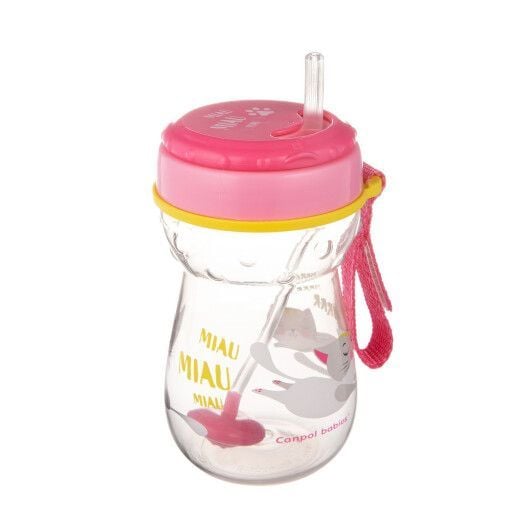 Соска Canpol babies Кружка зі складною силіконовою трубочкою і обтяжувачем рожевий 350мл(р)