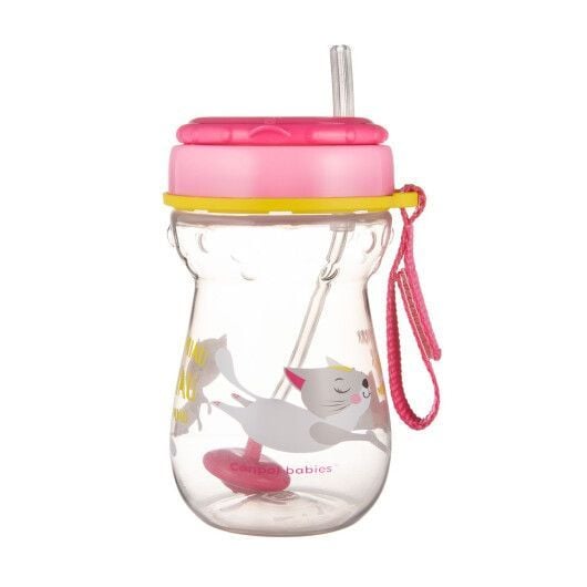 Соска Canpol babies Кружка зі складною силіконовою трубочкою і обтяжувачем рожевий 350мл(р)