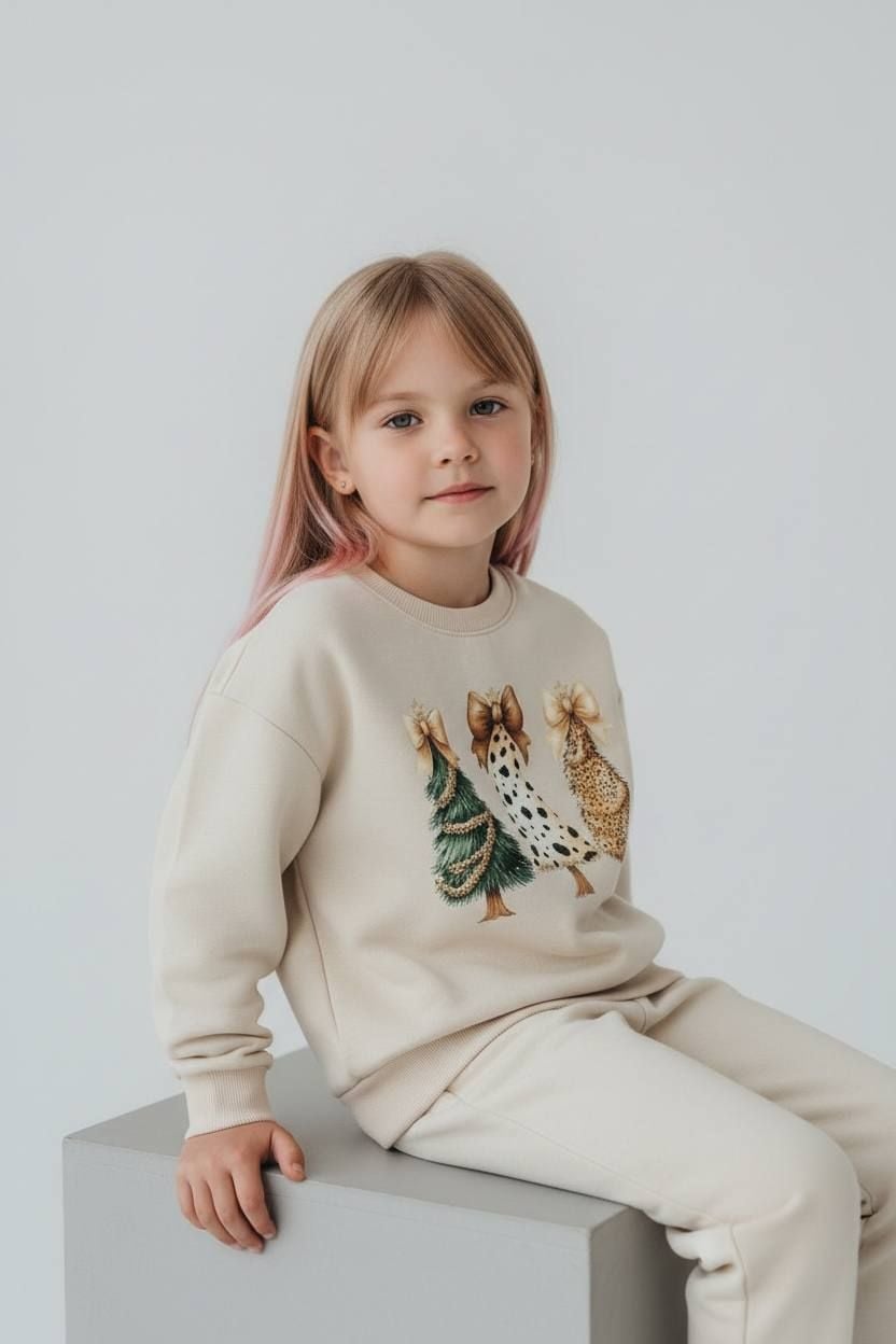 НОВОРІЧНЕ Світшот3 бежевий 134(р)