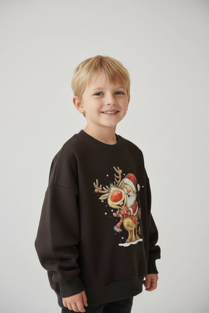 НОВОРІЧНЕ Світшот2 шоколад 128(р)