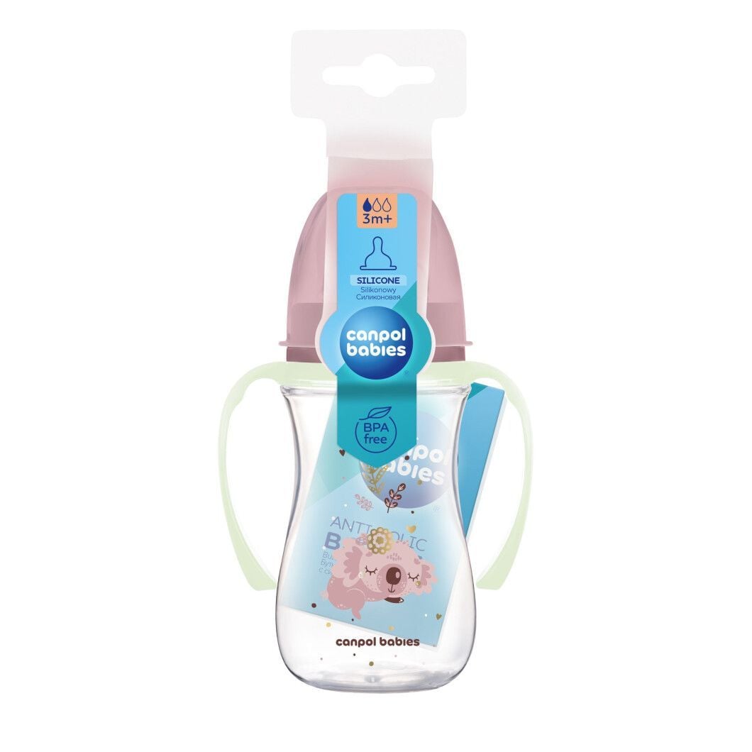 Пляшечка Canpol babies Пляшка антиколікова з широким отвором 240 мл Easystart Sleepy Koala рожевий 240(р)