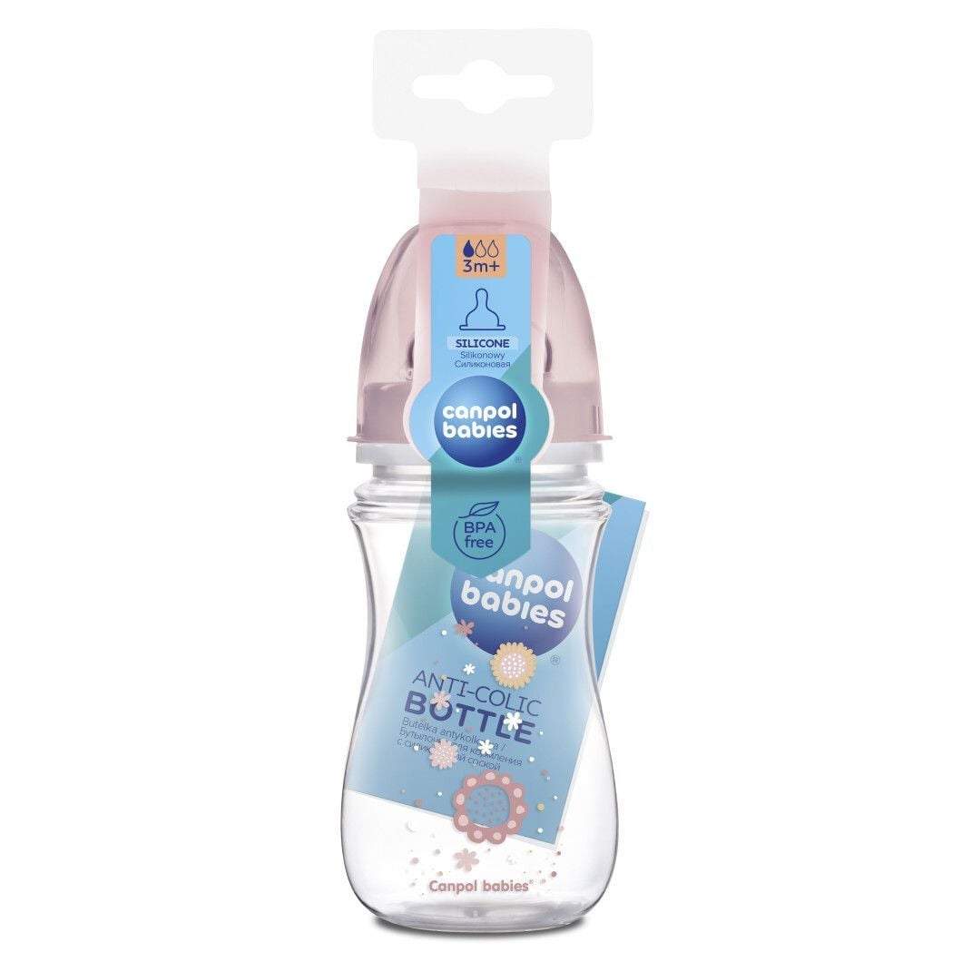 Пляшечка Пляшка з широким отвором антиколікова Easystart - Newborn baby 240 мл рожева-цукерка 240(р)
